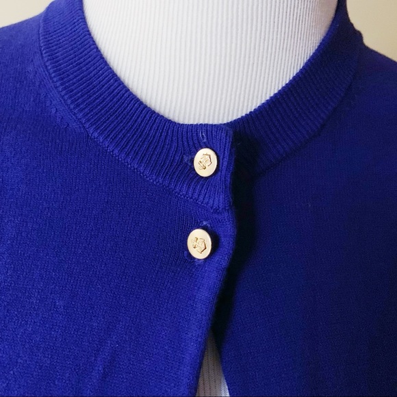 Womens Nautical Cardigan Sweater Navy Blue Anchors - Picture 2 of 4